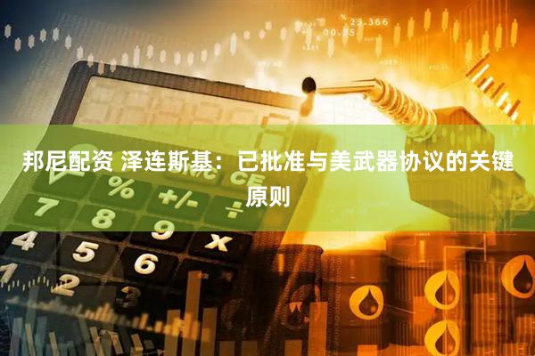 邦尼配资 泽连斯基：已批准与美武器协议的关键原则